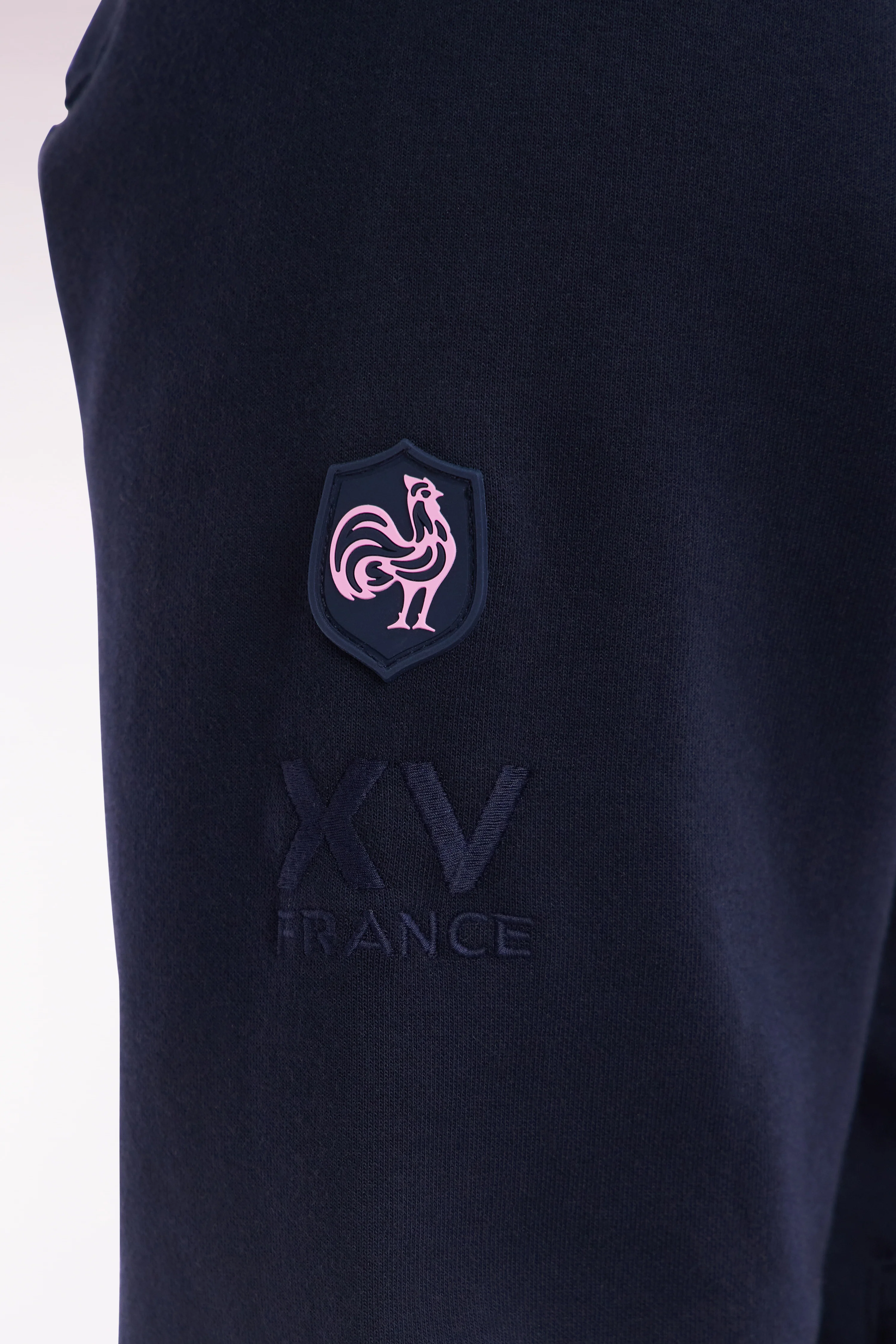 Sweatshirt zippé en coton stretch marine passepoil contrastés coupe droite - Image 5
