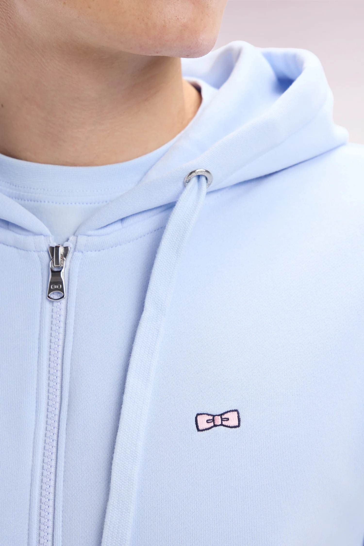 Sweatshirt zippé en molleton coton ciel coupe droite - Image 4