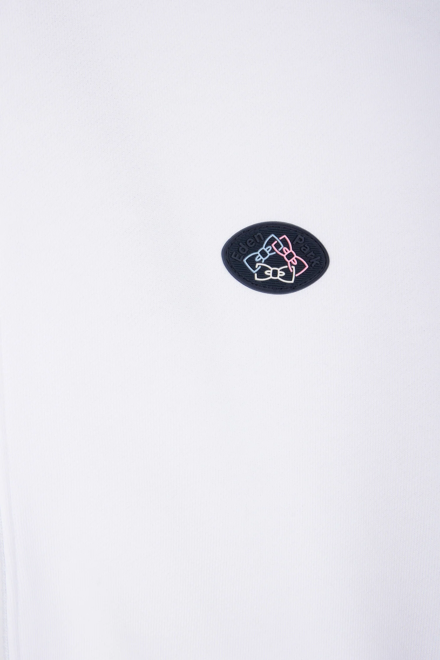 Sweatshirt zippé en molleton coton colorblock blanc coupe droite - Image 6