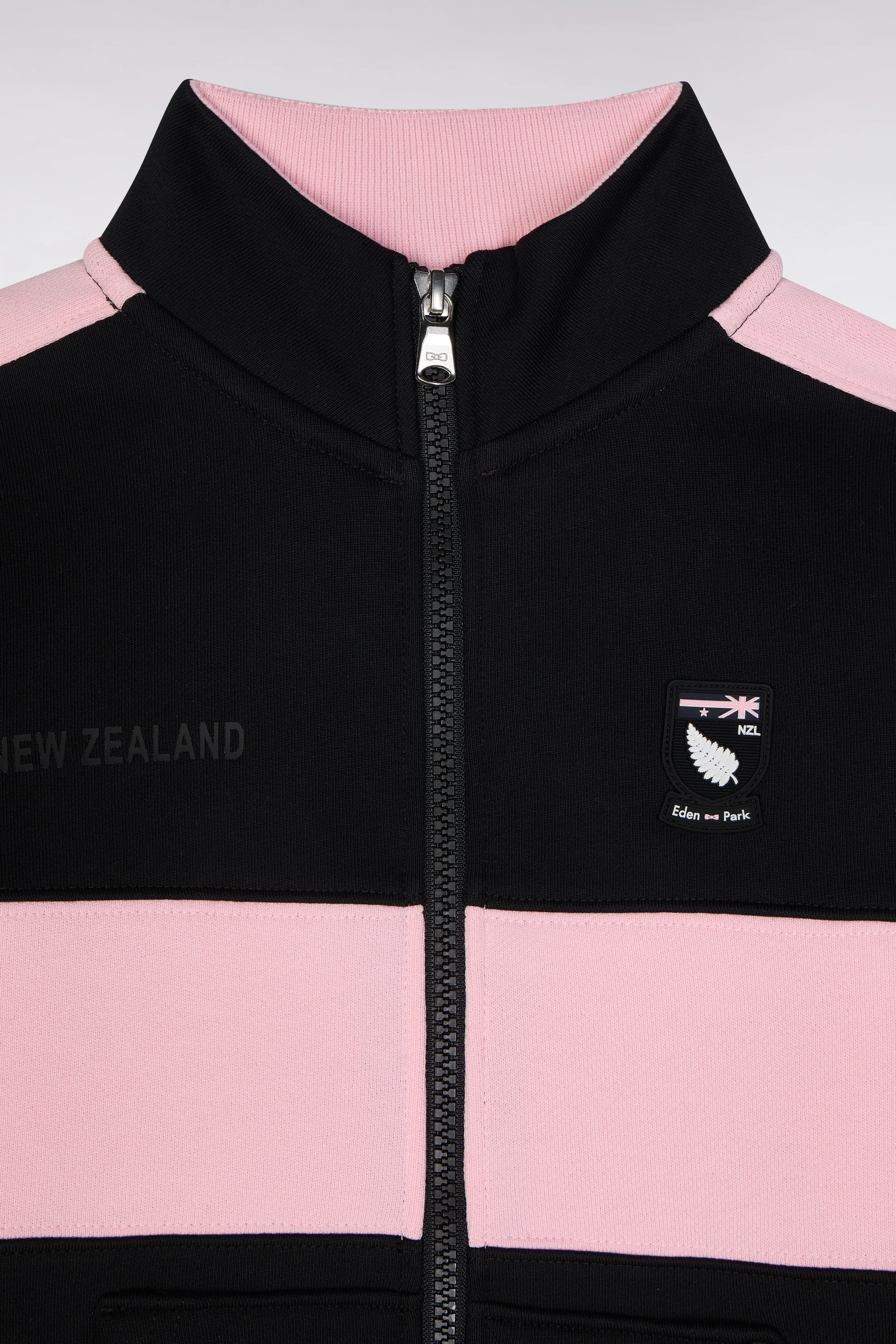 Sweatshirt zippé Nouvelle Zélande en coton noir coupe droite - Image 2