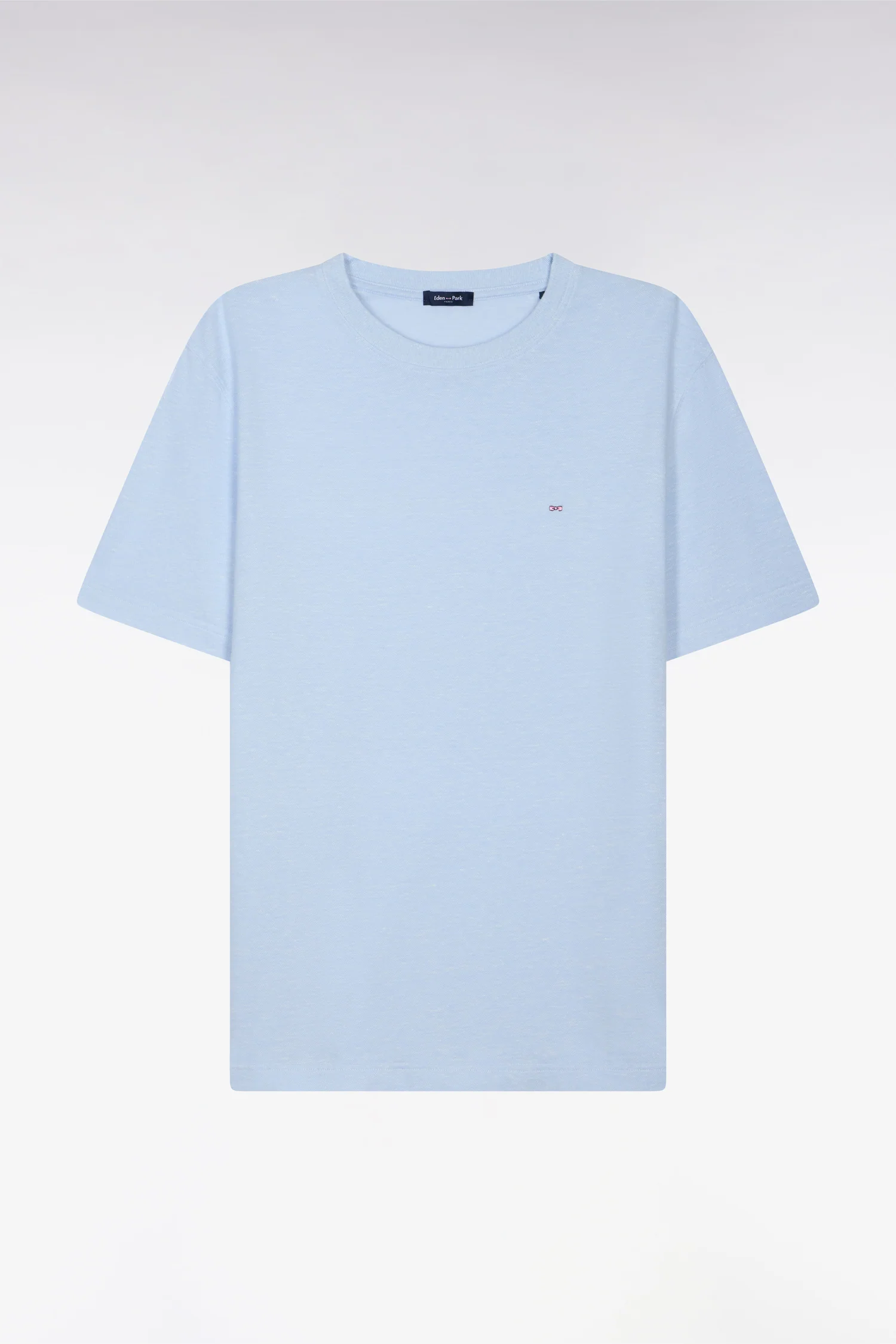 T-shirt à manches courtes en coton et lin ciel coupe regular - Image 2
