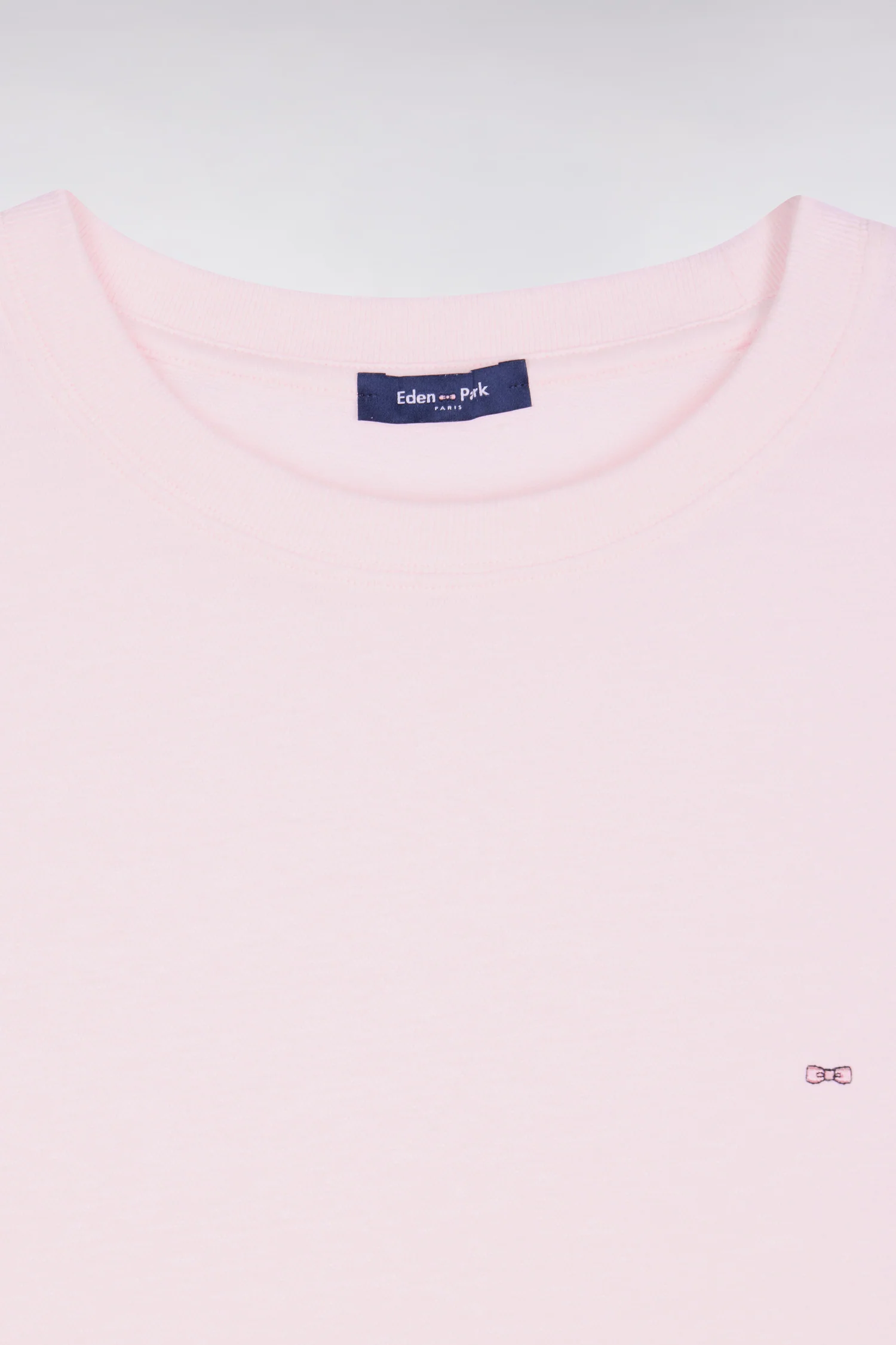 T-shirt Ă manches courtes en coton et lin rose coupe regular - Image 6