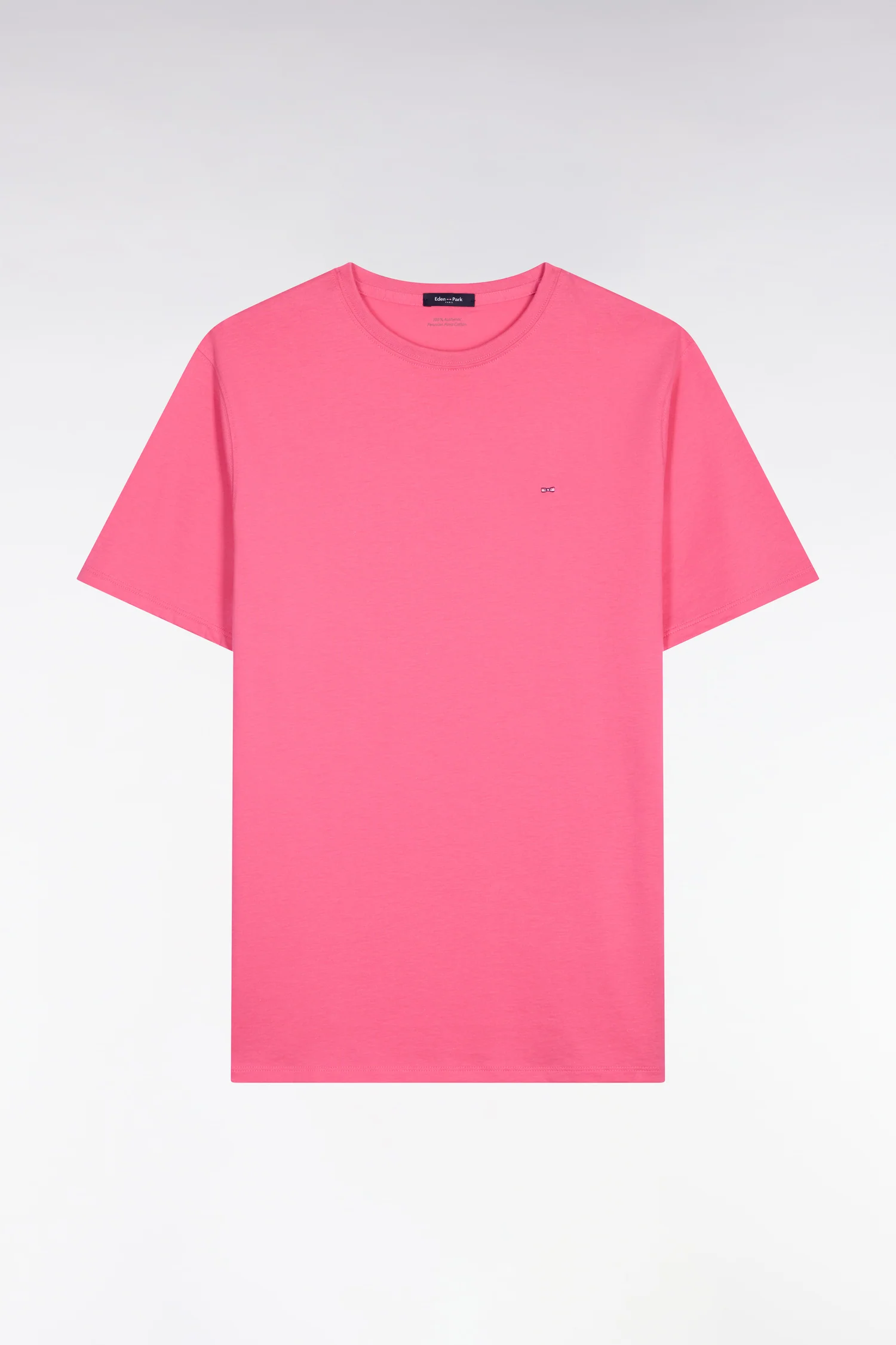 T-shirt à manches courtes en coton Pima fuchsia coupe regular - Image 2
