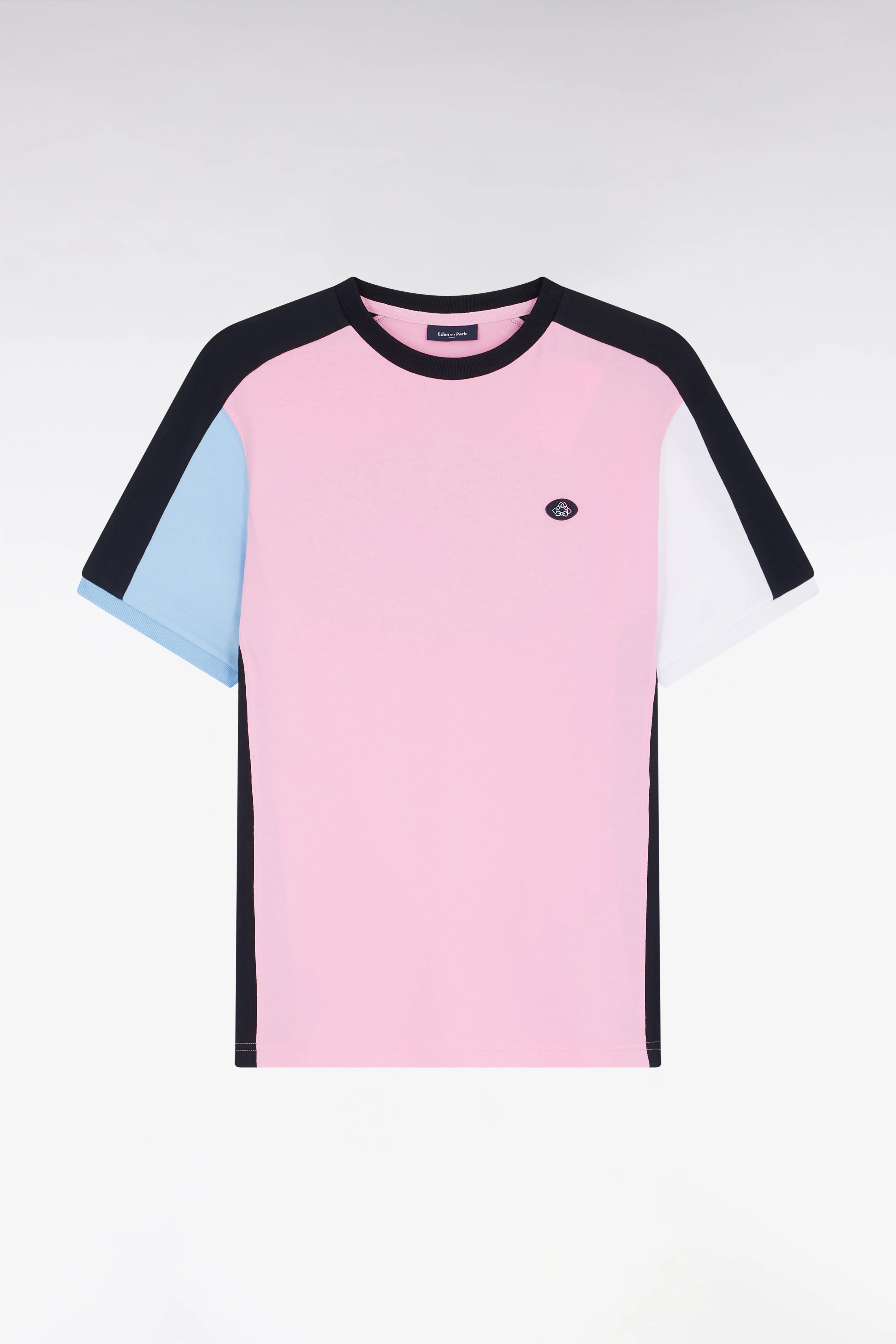 T-shirt à manches courtes en coton rose coupe droite