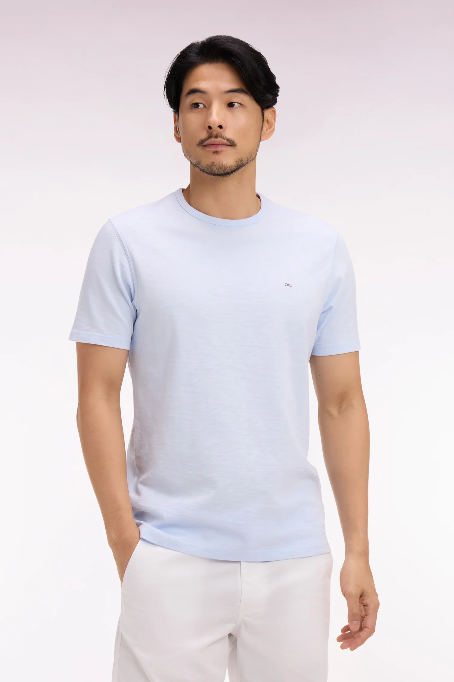 T-shirt à manches courtes en jersey de coton slub ciel coupe regular - Image 3