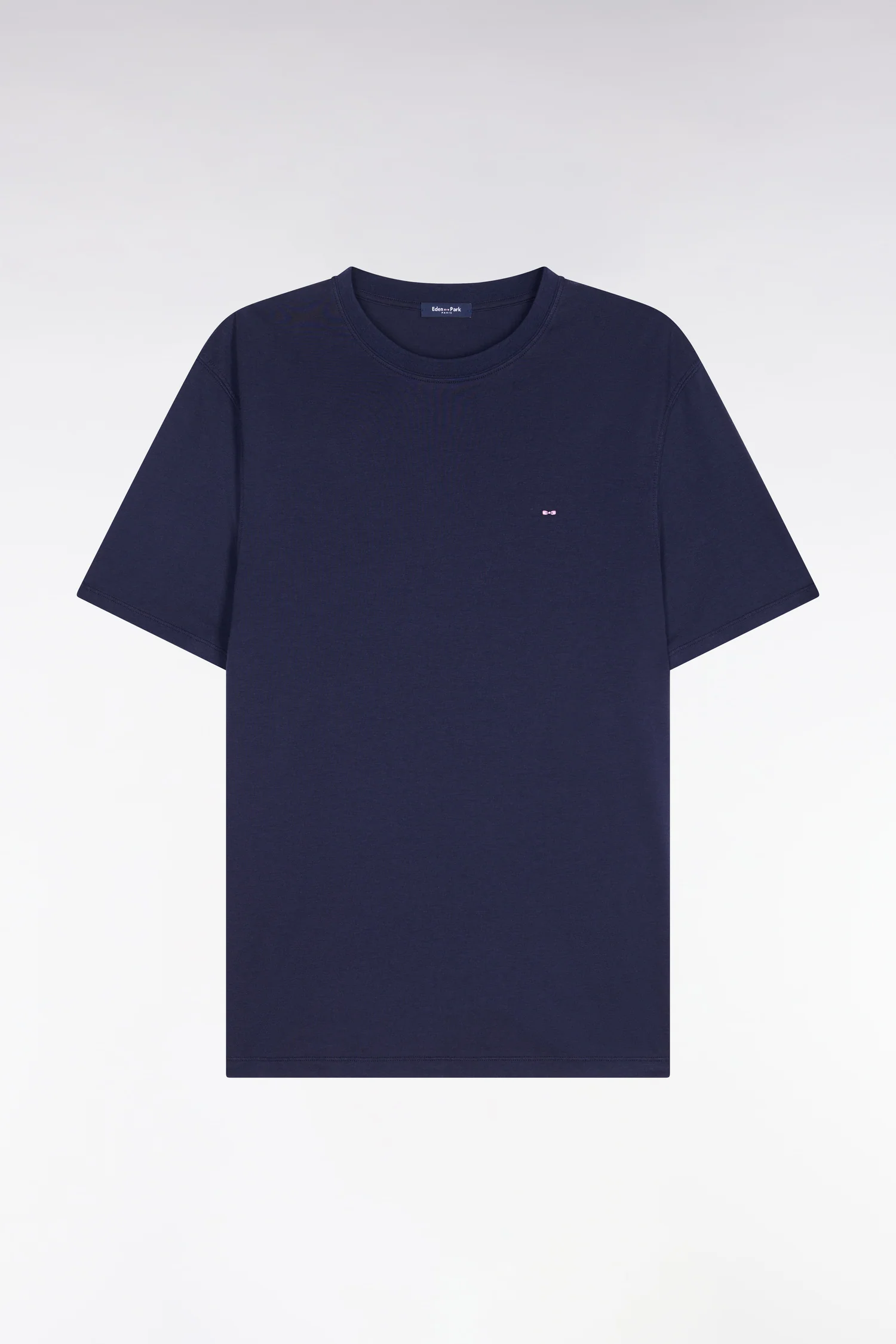 T-shirt à manches courtes en lyocell et coton marine coupe regular - Image 2