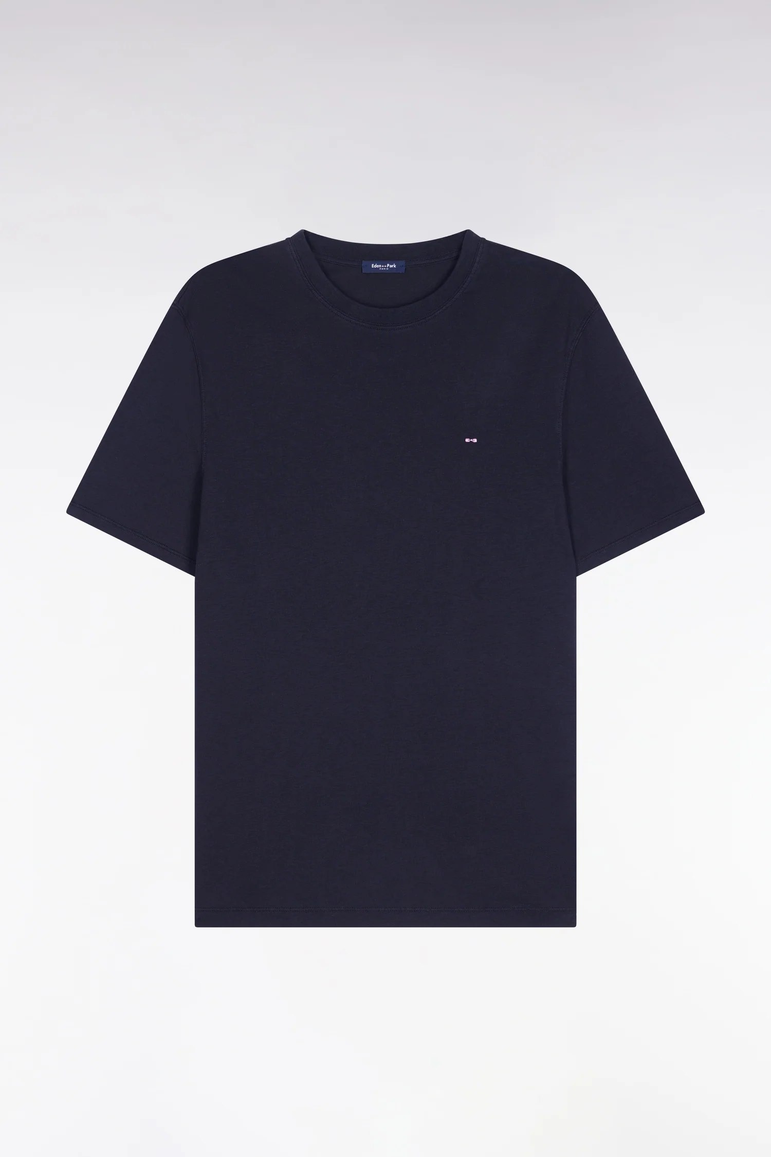 T-shirt Ă manches courtes en lyocell et coton noir coupe regular - Image 2