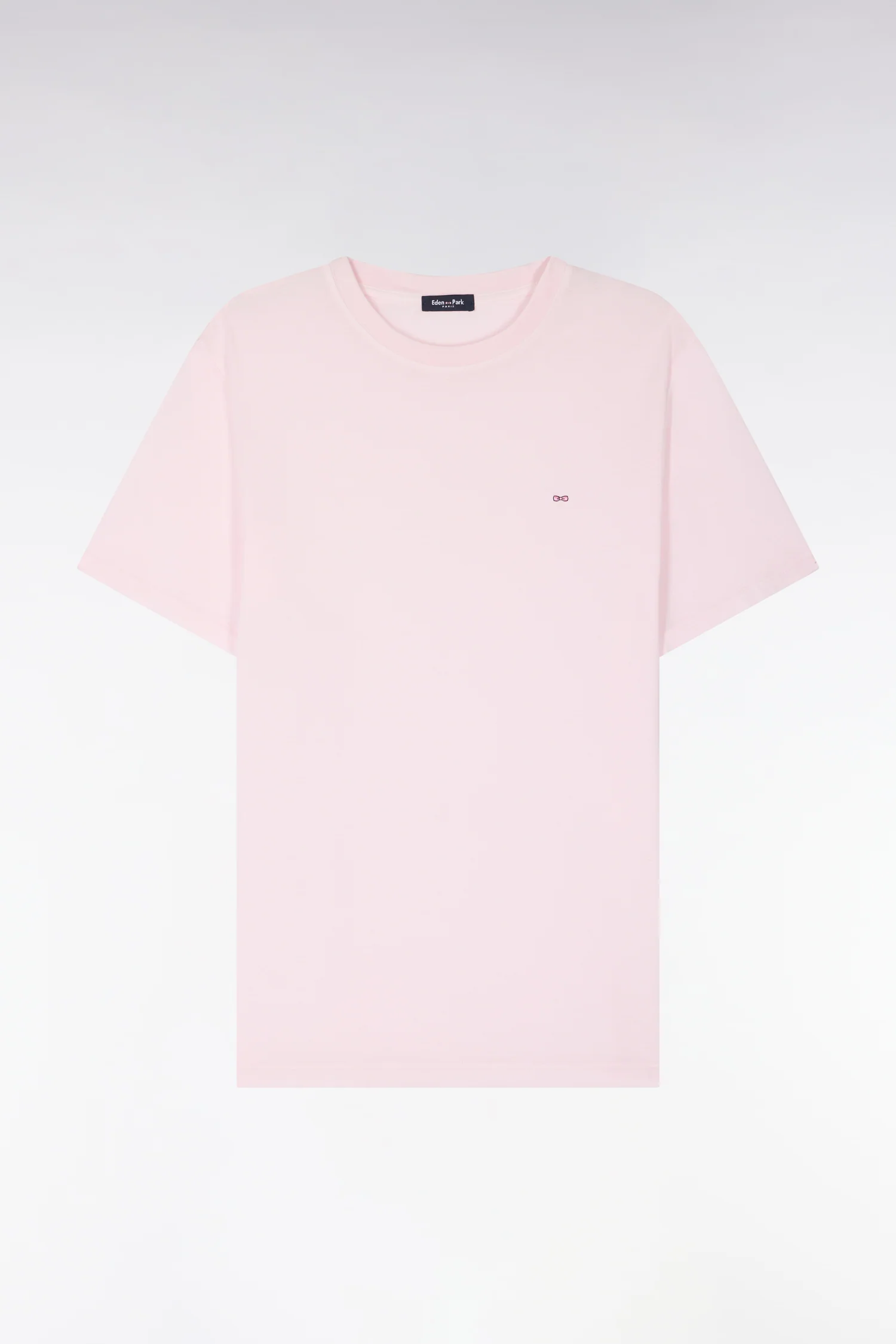 T-shirt à manches courtes en lyocell et coton rose coupe regular - Image 2