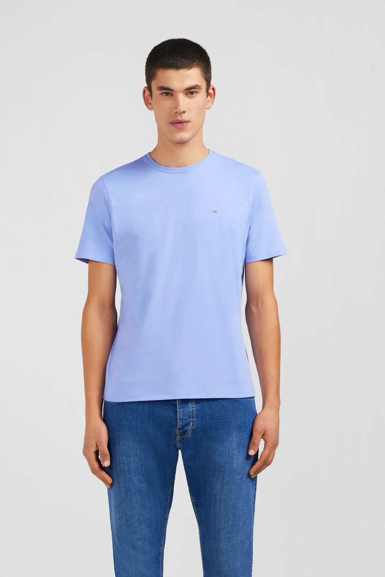 T-shirt bleu col rond à manches courtes - Image 3