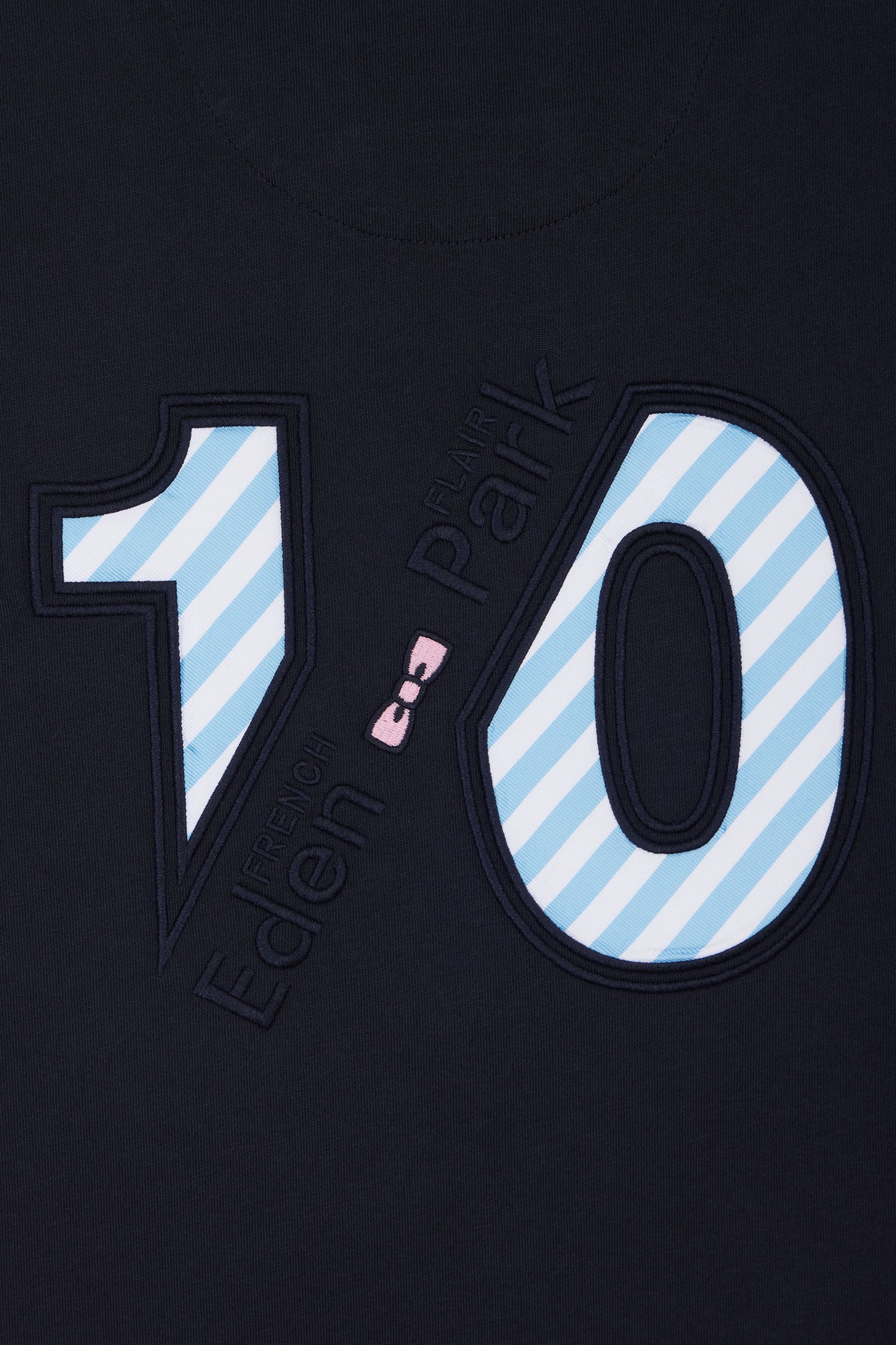 T-shirt colorblock en coton marine broderie 10 coupe droite - Image 6