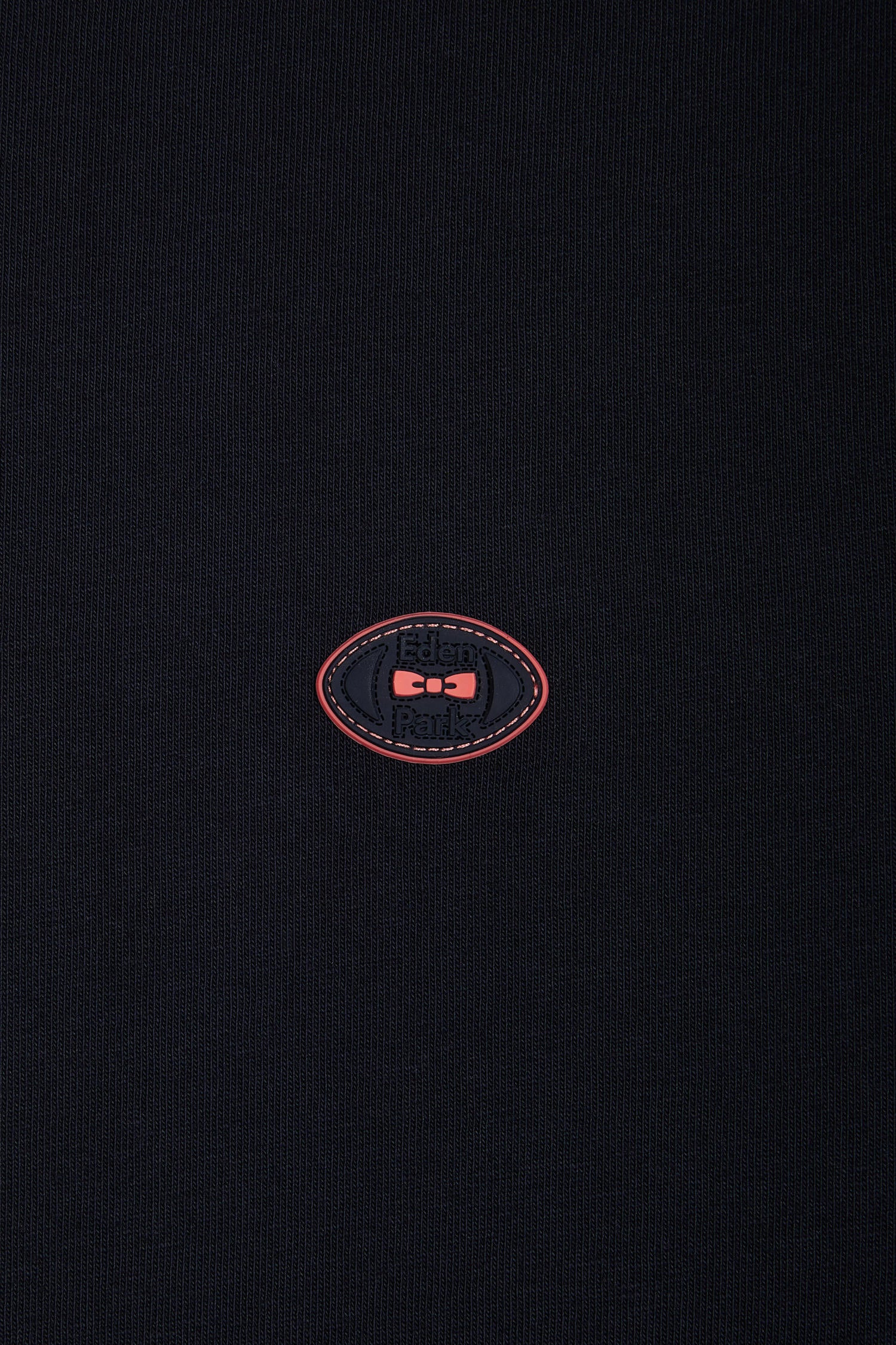 T-shirt en coton marine à bords-côtes corail coupe décontractée - Image 6