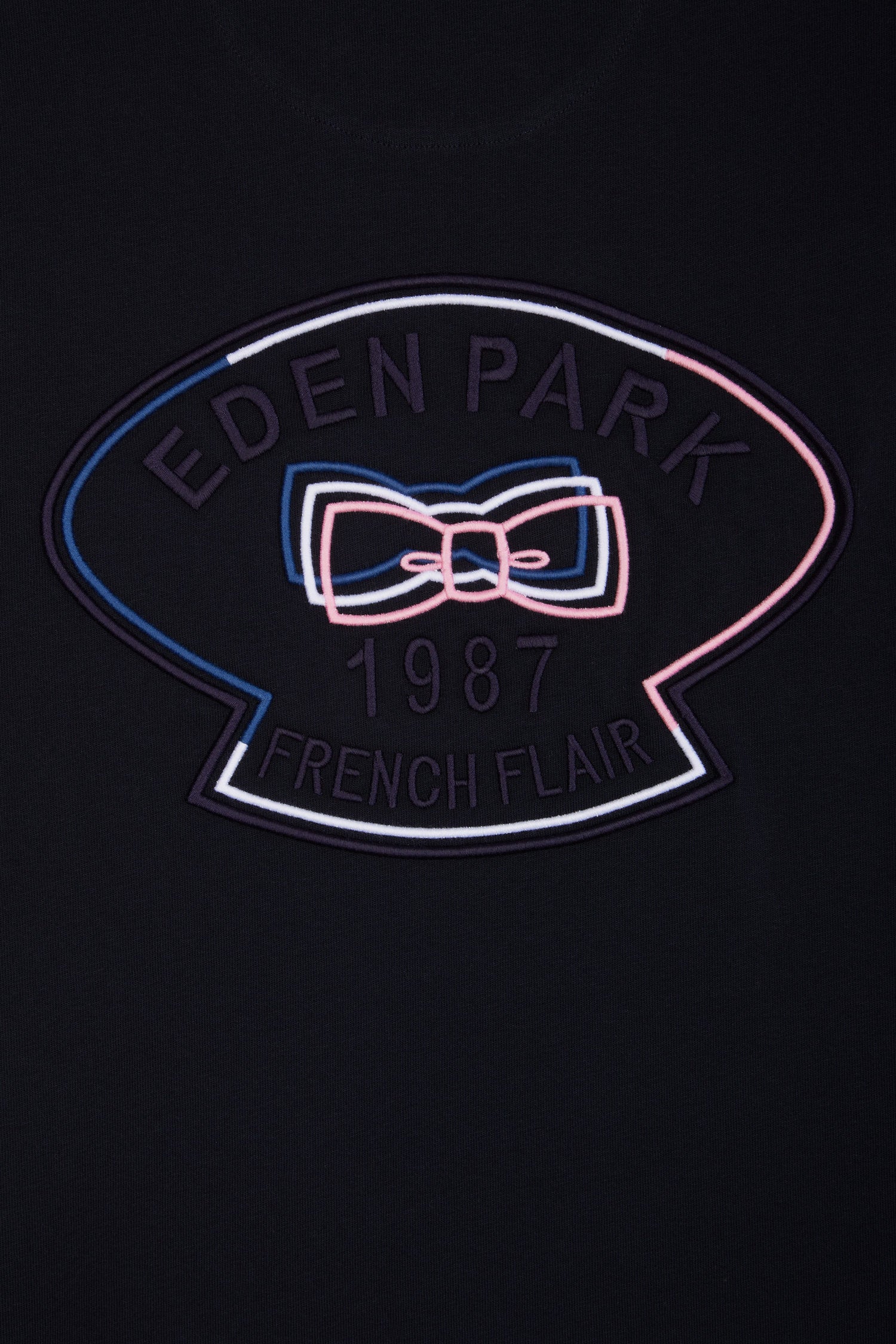 T-shirt en coton marine broderie dos et découpes coupe droite - Image 6