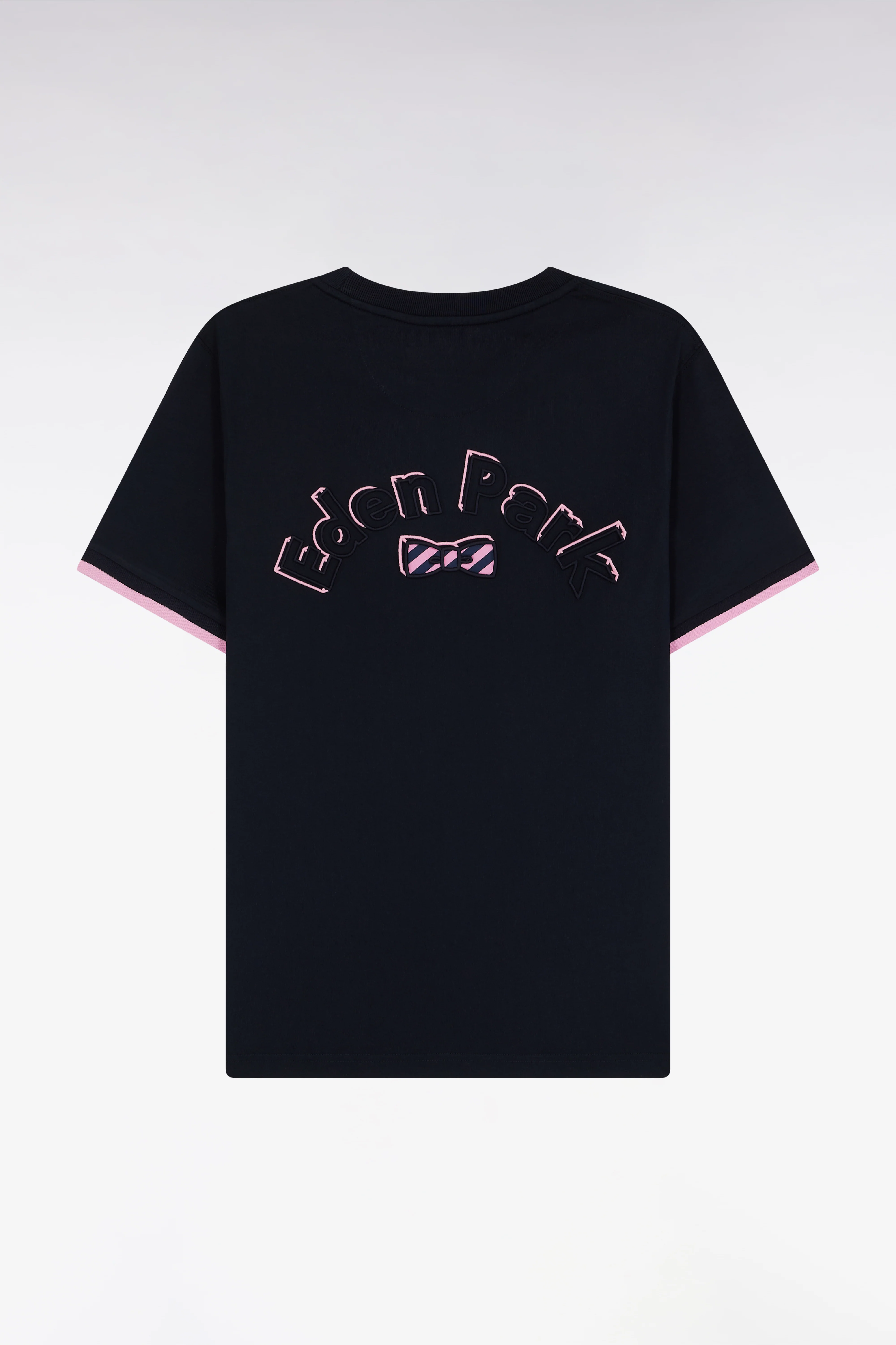 T-shirt en coton marine broderie nœud papillon Eden Park coupe droite - Image 2