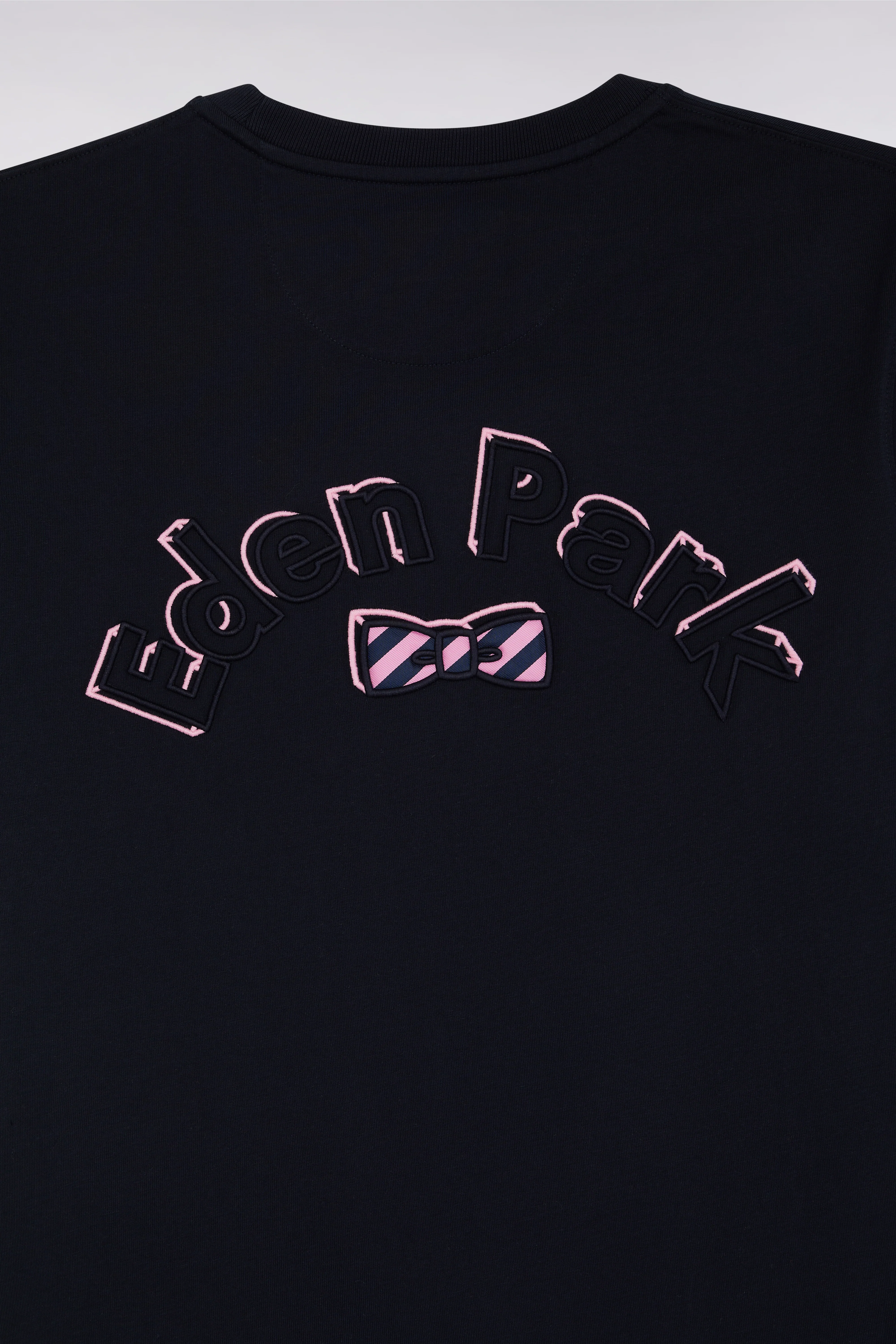 T-shirt en coton marine broderie nœud papillon Eden Park coupe droite - Image 3