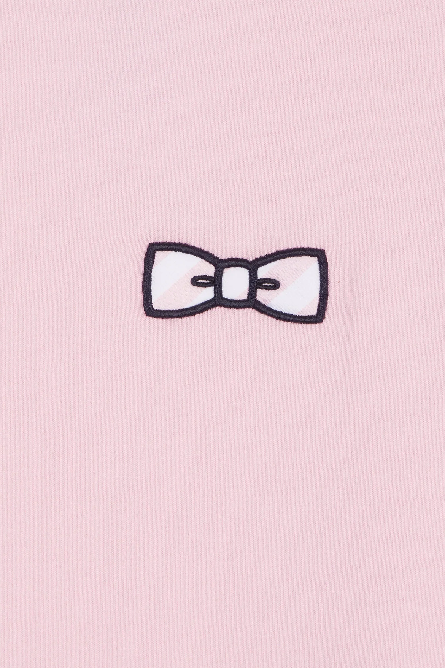 T-shirt en coton rose broderie nœud papillon coupe décontractée - Image 6