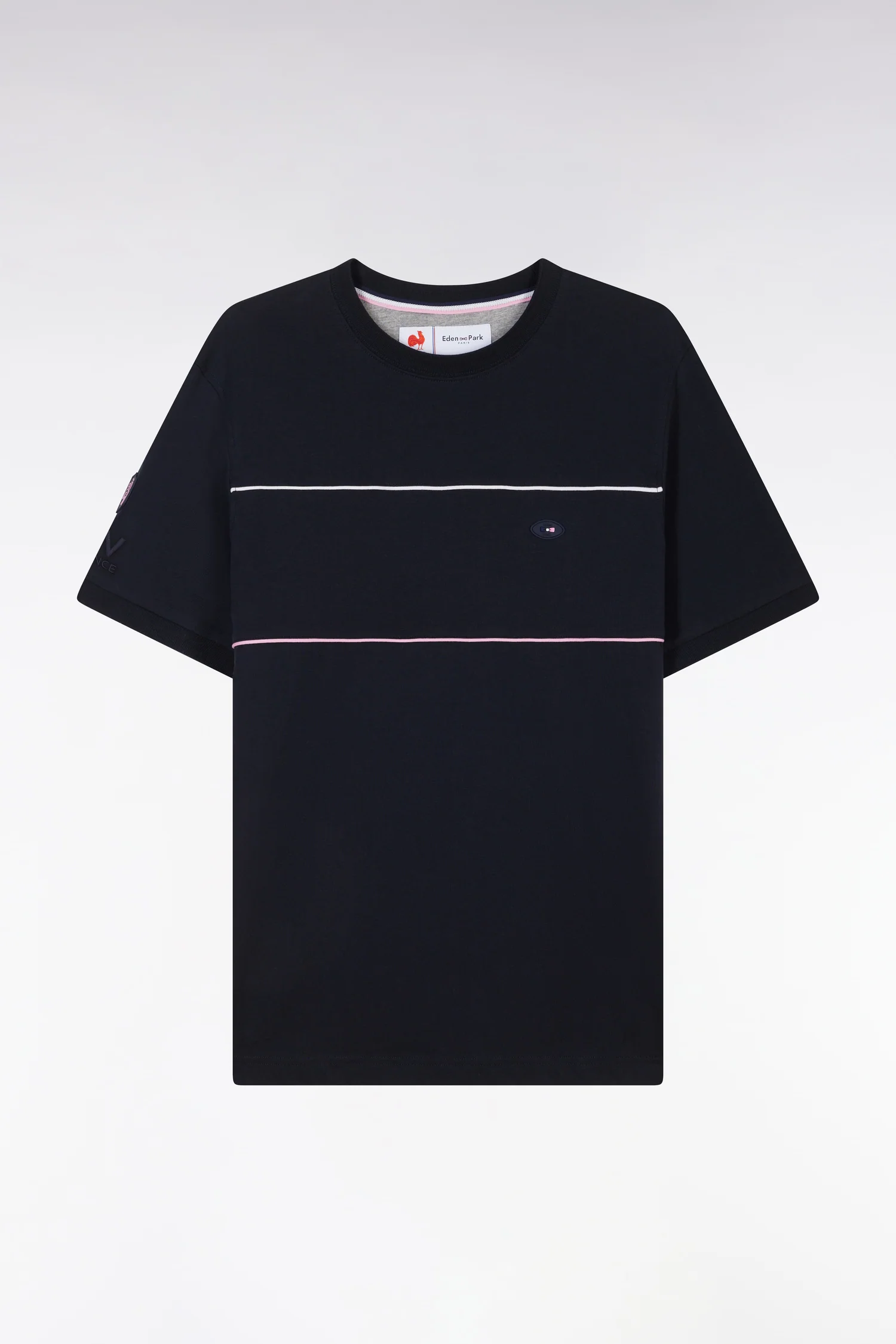 T-shirt XV de France en coton marine Ă passepoils coupe droite - Image 2