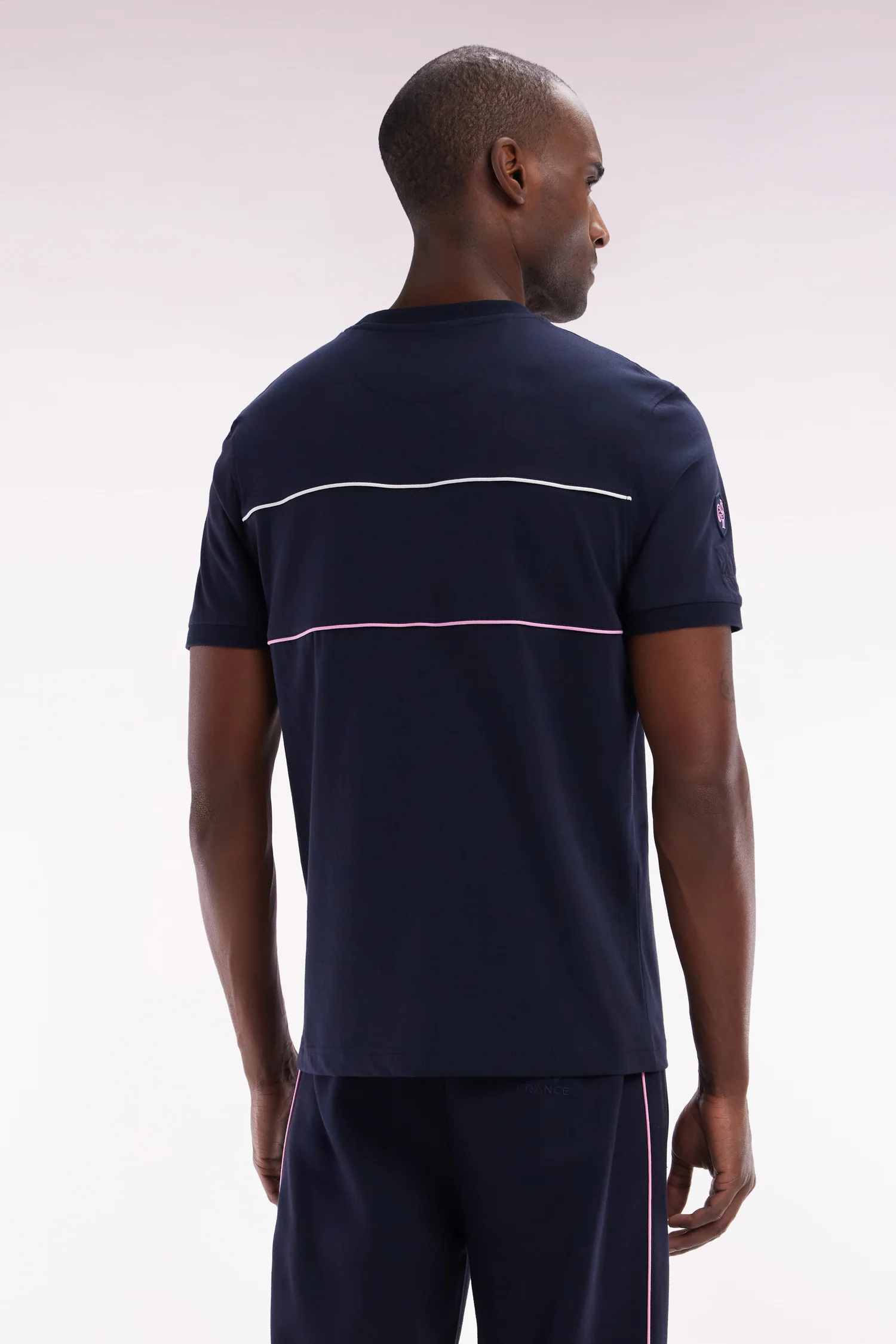 T-shirt XV de France en coton marine Ă passepoils coupe droite - Image 4
