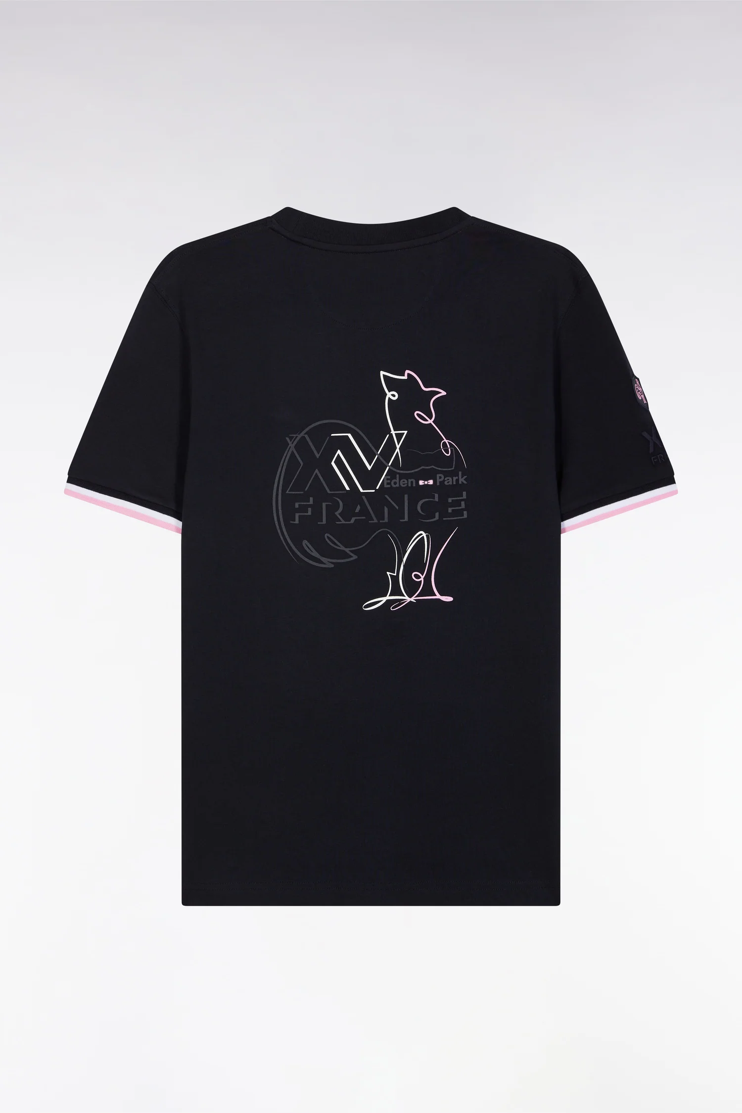 T-shirt XV de France en coton marine flocage Coq coupe droite - Image 2