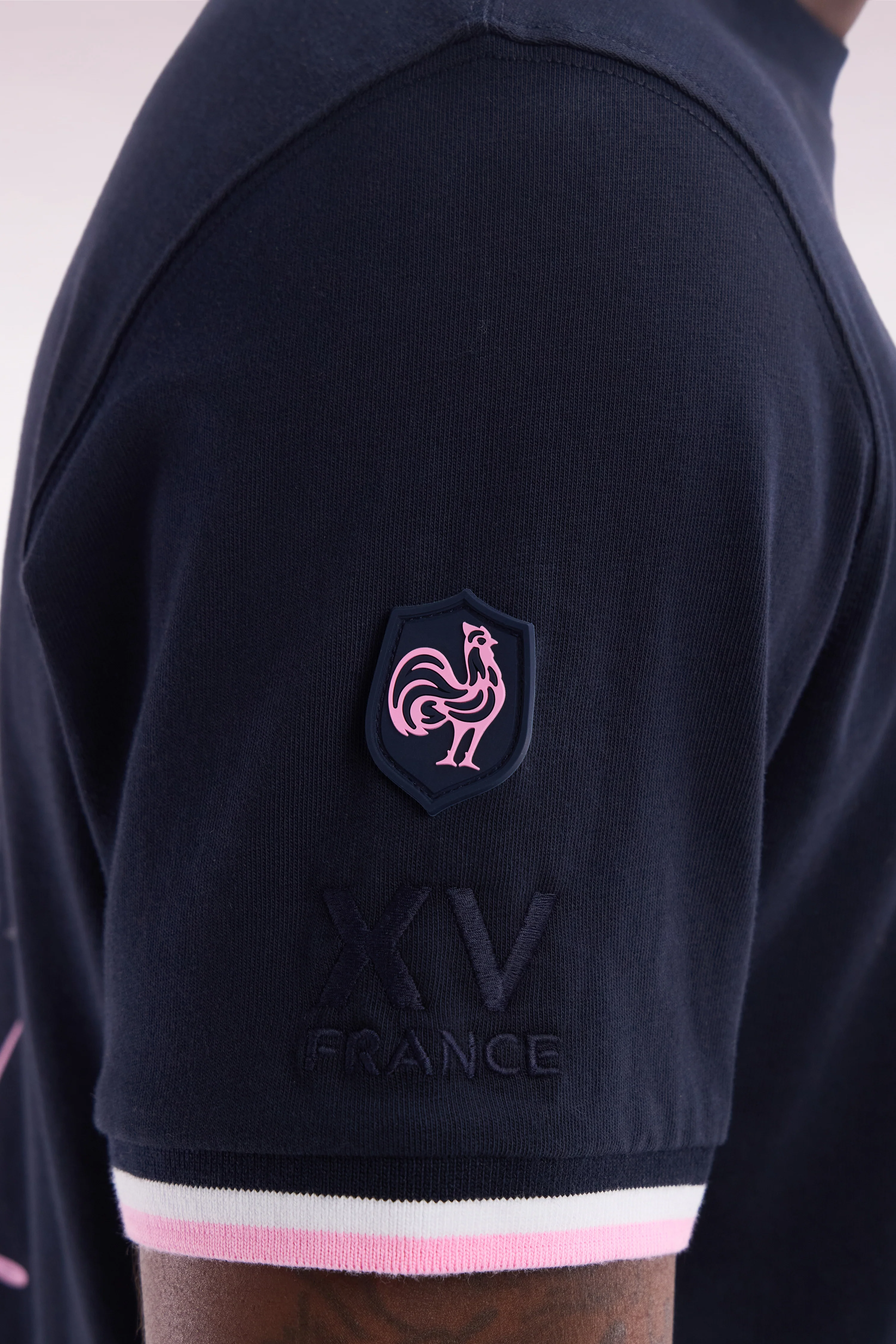 T-shirt XV de France en coton marine flocage Coq coupe droite - Image 5