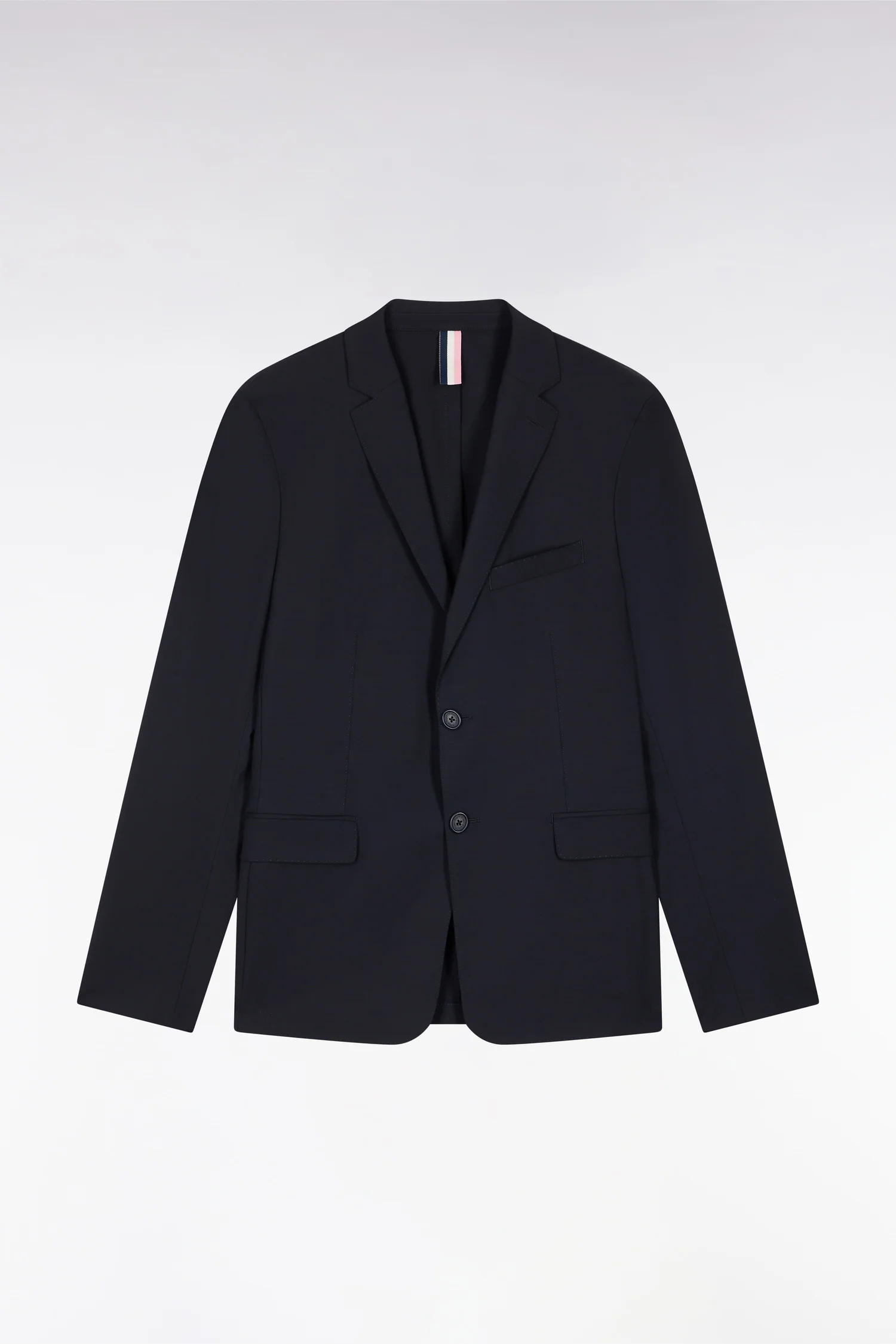 Veste 2 boutons en laine stretch mélangée marine - Image 2