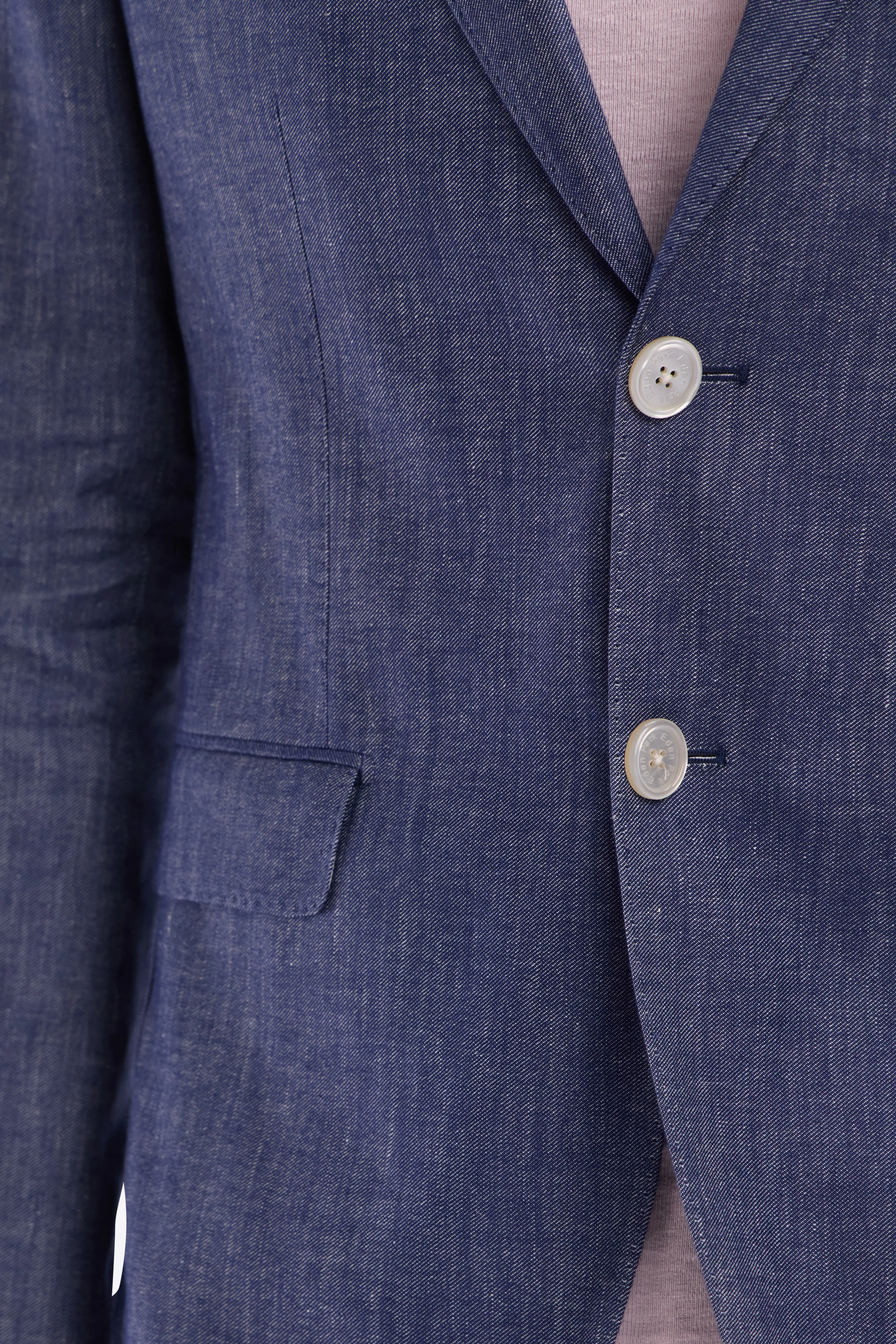 Veste de costume en lin et coton stretch marine - Image 5