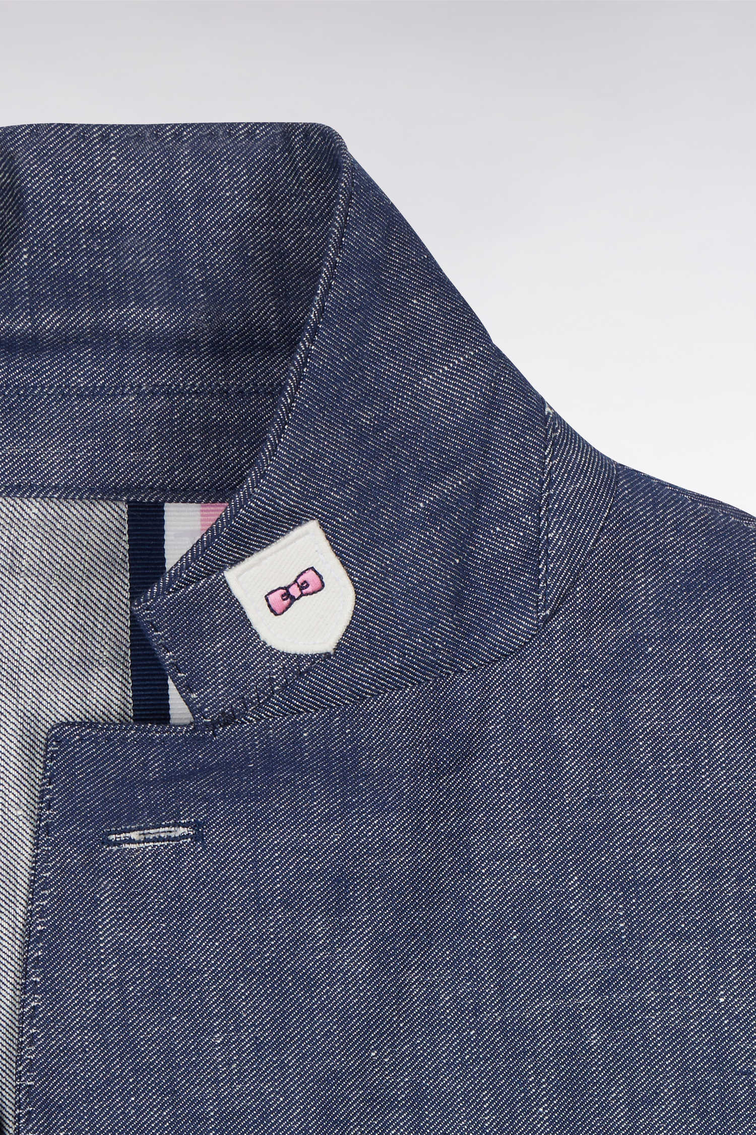 Veste de costume en lin et coton stretch marine - Image 6